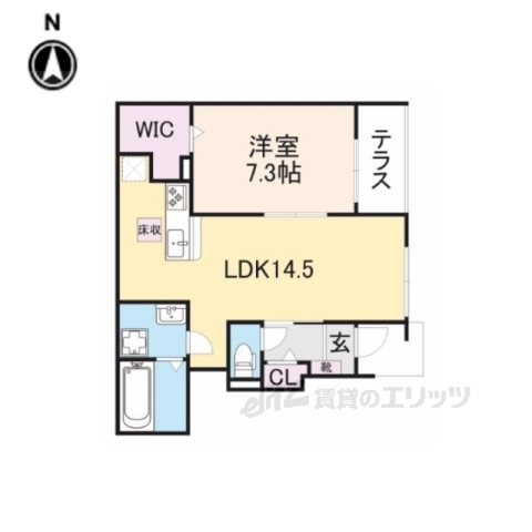 橿原市高殿町のアパートの間取り