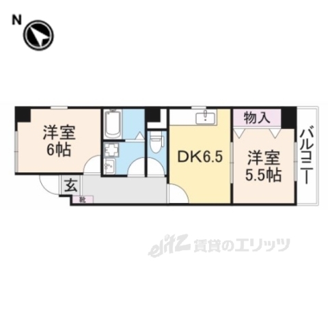 奈良市佐保台西町のマンションの間取り