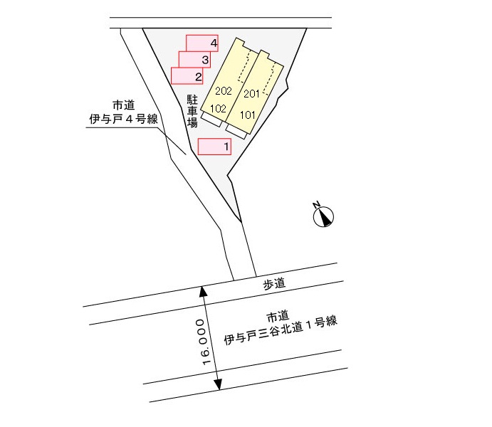 【カーサ・エスポワールの駐車場】