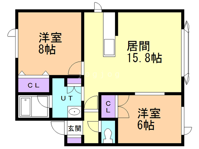 【苫小牧市北栄町のアパートの間取り】