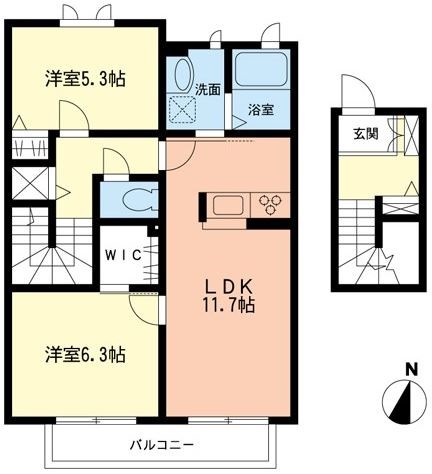 若宮ハイツ坂下の間取り