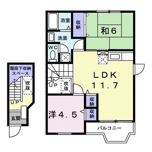 羽生市北のアパートの間取り