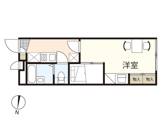 レオパレス己斐中壱番館の間取り