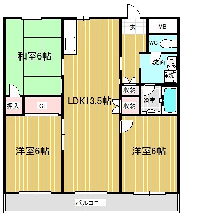 姫路市青山西のマンションの間取り