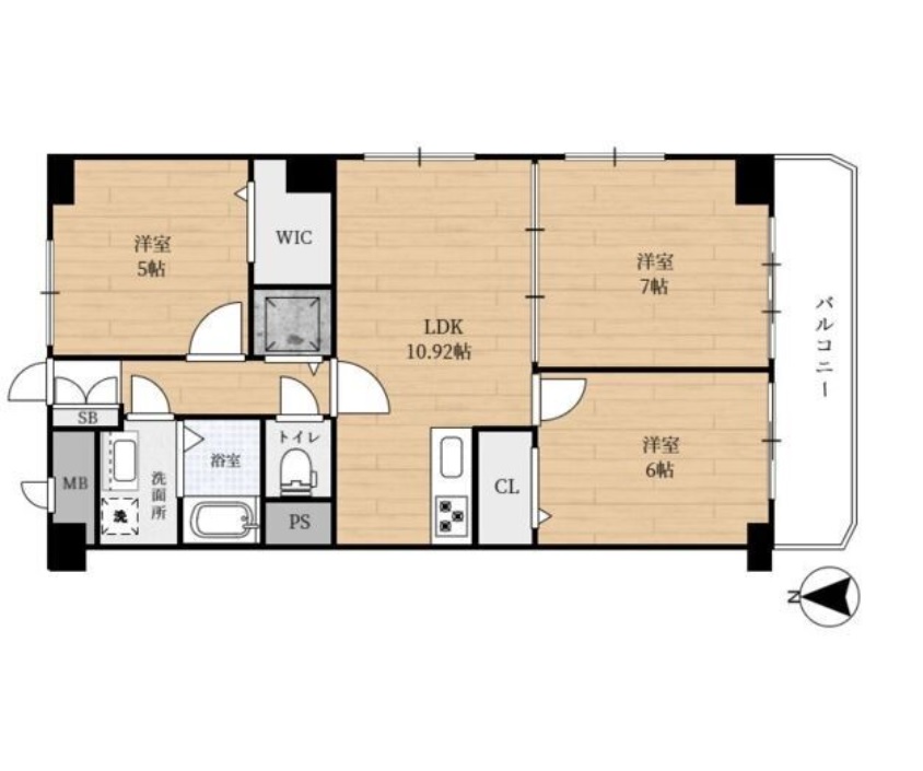 【名古屋市昭和区広路通のマンションの間取り】