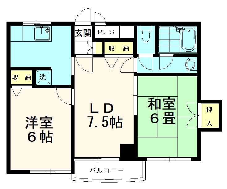 八王子市台町のマンションの間取り