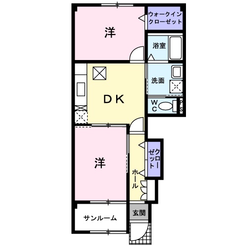 松江市大庭町のアパートの間取り