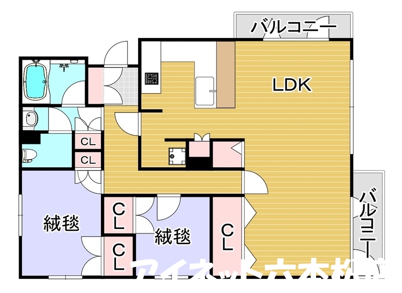 【福岡市城南区鳥飼のマンションの間取り】