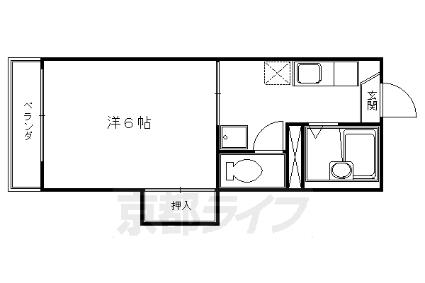 京都市伏見区両替町１２丁目のアパートの間取り