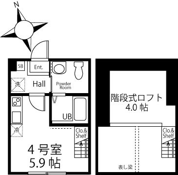 【ハーミットクラブハウス能見台の間取り】