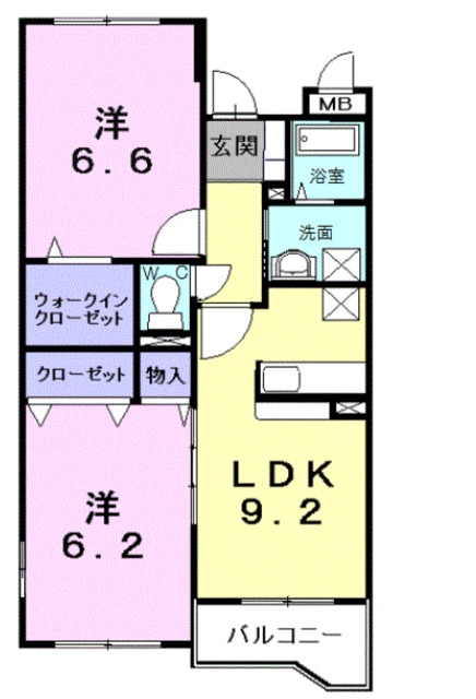 フロイデヴォーヌングの間取り