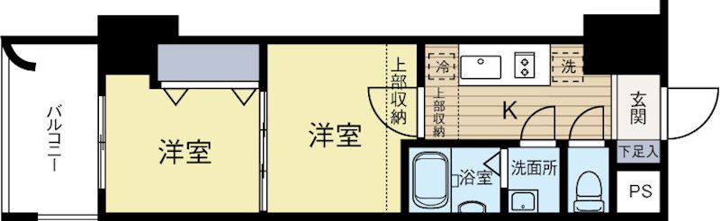 福岡市博多区博多駅前のマンションの間取り