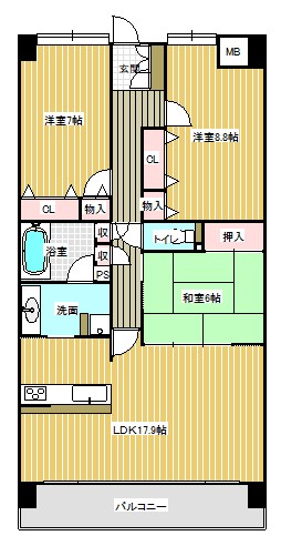 ポレスターアーバンシティ広島の間取り