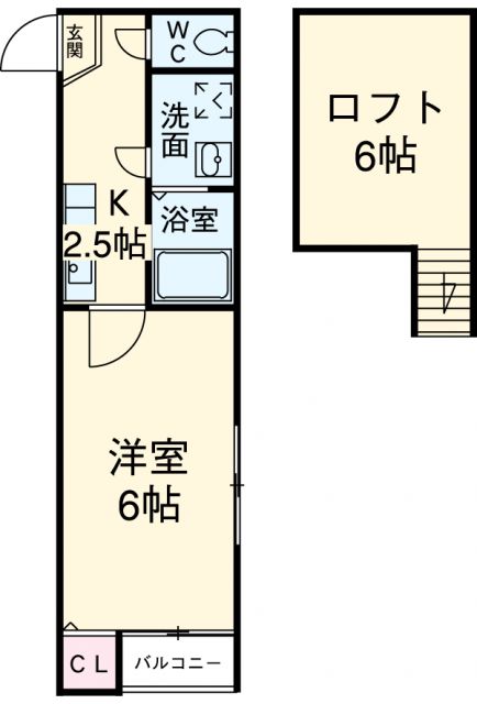 名古屋市守山区川西のアパートの間取り