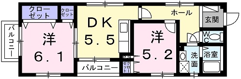 姫路市網干区浜田のアパートの間取り