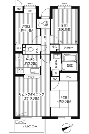 オークヴィレッジ調布の間取り