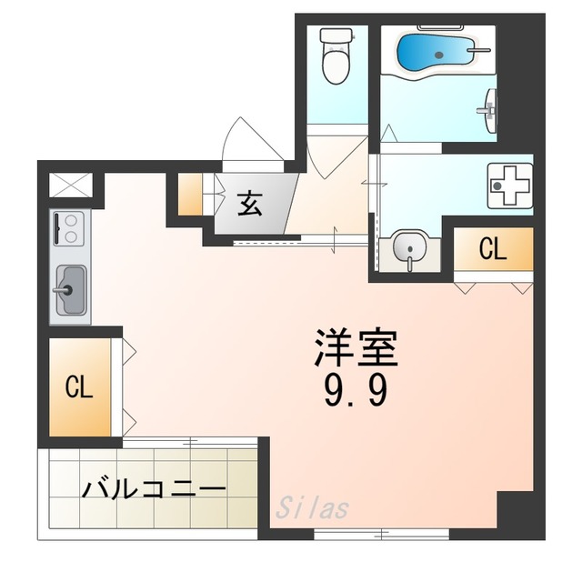 堺市堺区翁橋町のマンションの間取り