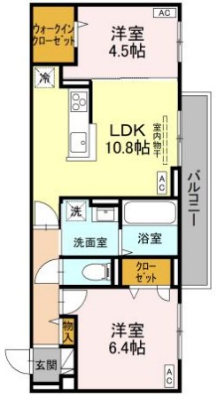 徳島市南島田町のアパートの間取り