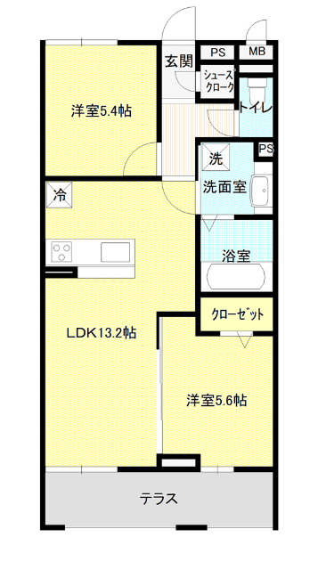 大枝Ｄ－ＲＯＯＭ　Ａ棟の間取り