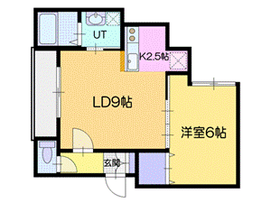 クラージュ余市　B棟の間取り