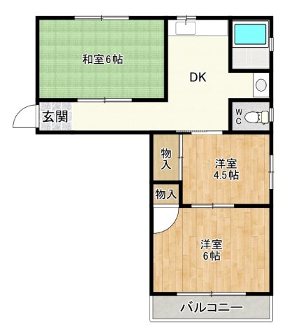 箕面市桜井のマンションの間取り