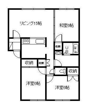 深川市西町のアパートの間取り