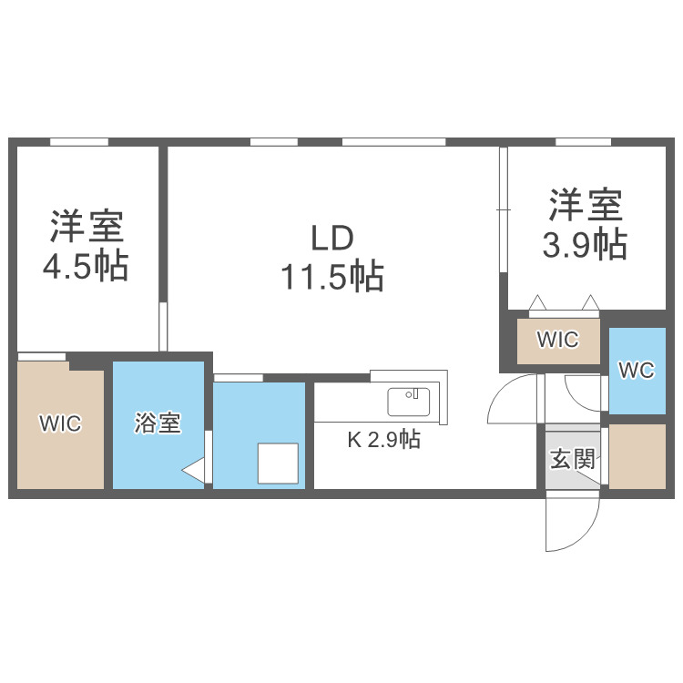 【札幌市白石区栄通のマンションの間取り】