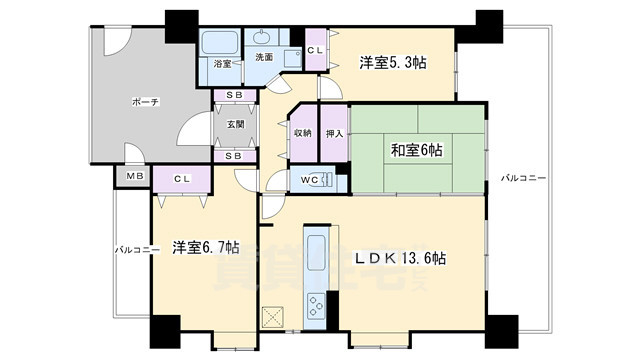 ライオンズマンション京都雅館の間取り