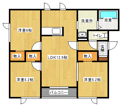 ミモザ緑町Bの間取り