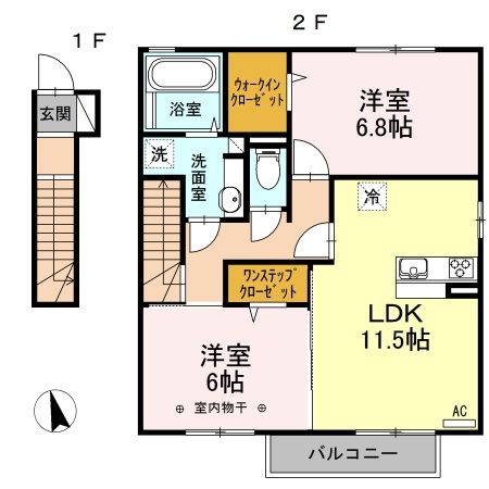 カーサ・HARU Bの間取り