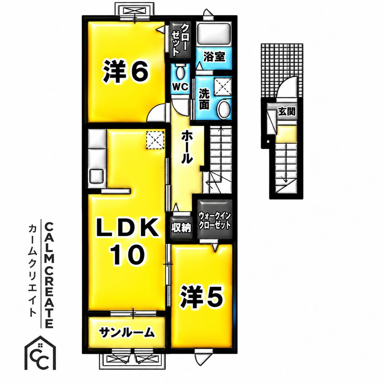 ＪＲ播但線 和田山駅 徒歩10分 2階建 築13年の間取り写真