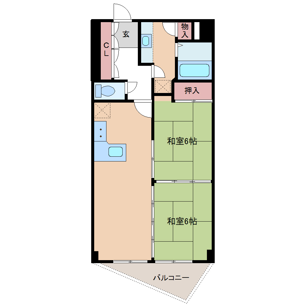 那須烏山市南大和久のマンションの間取り