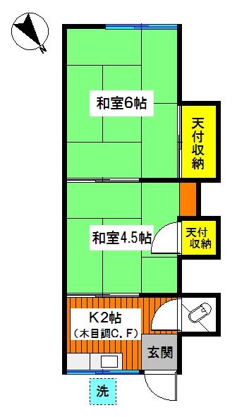 神奈川県横浜市保土ヶ谷区上星川１（アパート）の賃貸物件の間取り