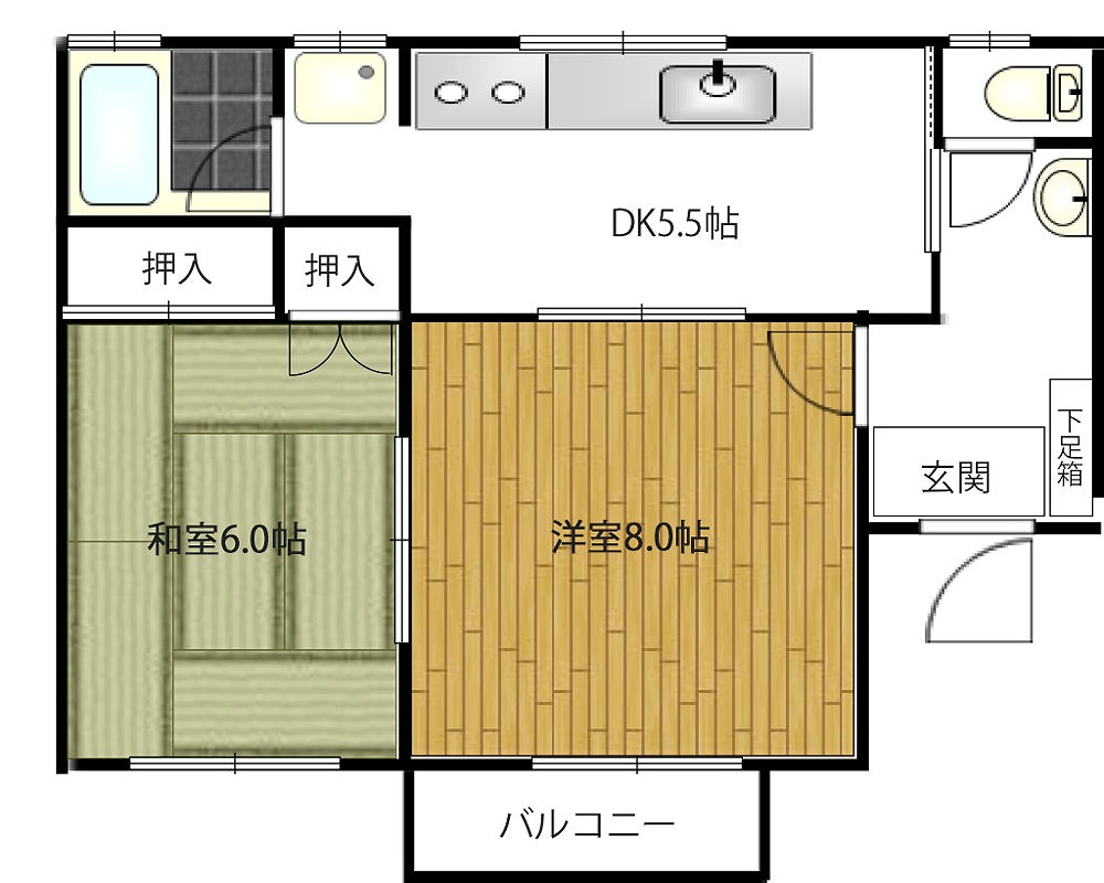 セジュール西村A-1の間取り