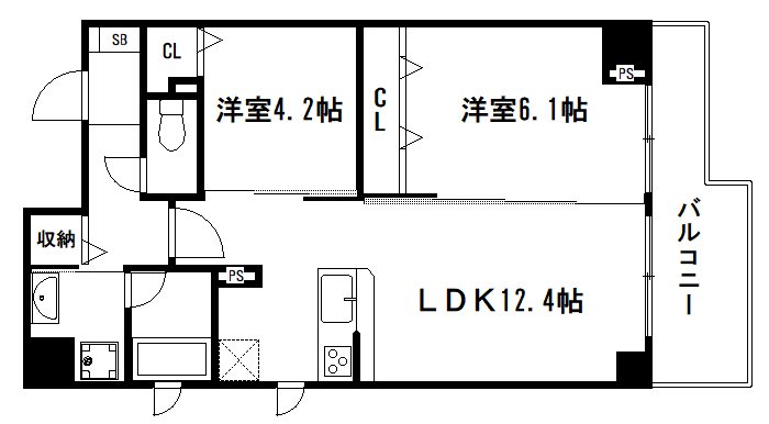 京都市下京区上平野町のマンションの間取り