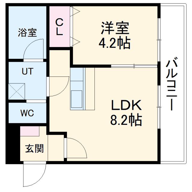 名古屋市北区中杉町のアパートの間取り