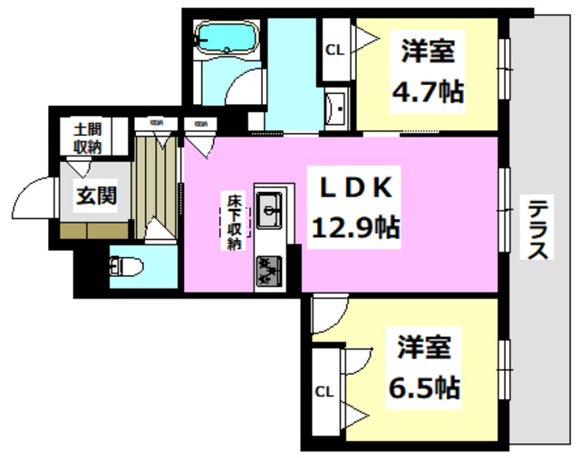 吹田市岸部北のマンションの間取り