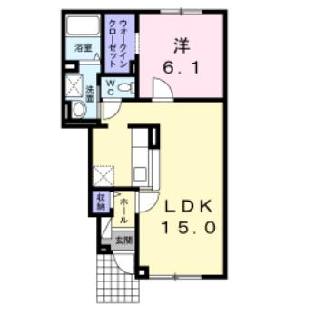 函館市高丘町のアパートの間取り