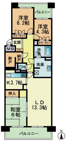 シーサイドももちヴェルデコート6番館の間取り