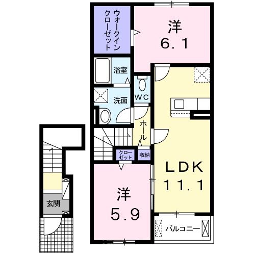 糟屋郡篠栗町津波黒のアパートの間取り