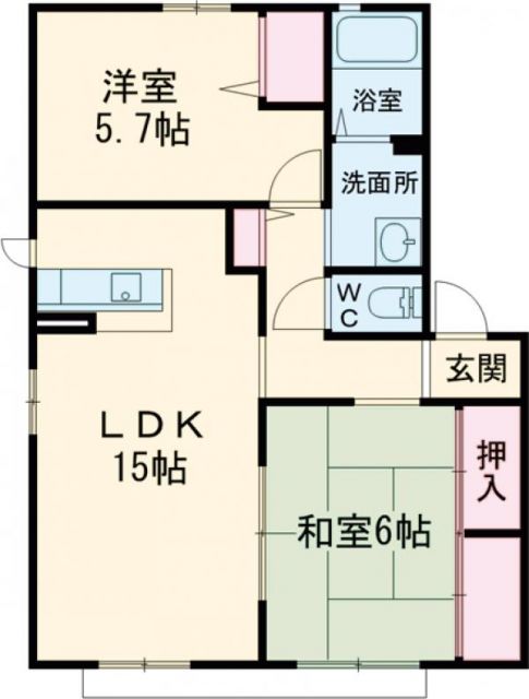 泉佐野市葵町のアパートの間取り