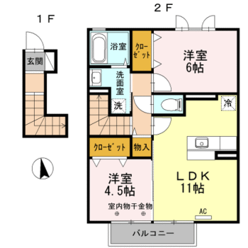 【ノールランタン　A棟の間取り】