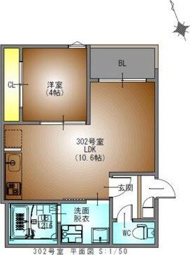 名古屋市昭和区北山本町のアパートの間取り