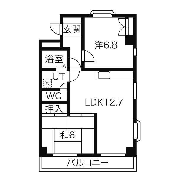 名古屋市瑞穂区大喜町のマンションの間取り