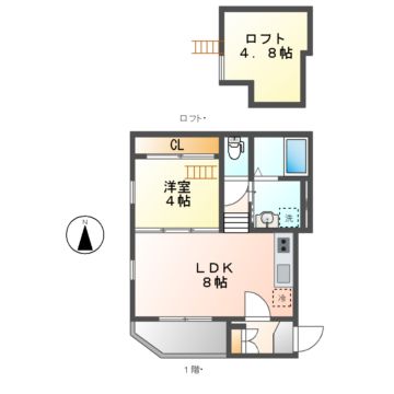 名古屋市中区新栄のアパートの間取り