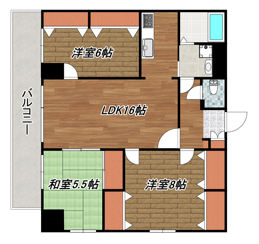 鹿児島市東千石町のマンションの間取り