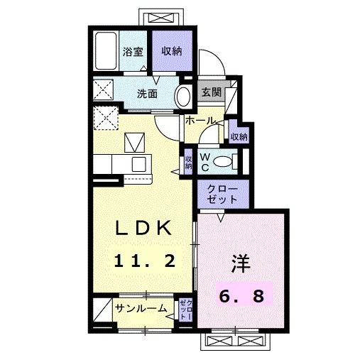 敦賀市山泉のアパートの間取り