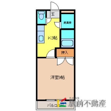 鳥栖市弥生が丘のアパートの間取り