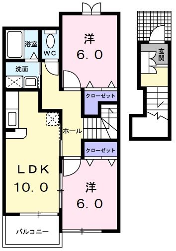 西尾市今川町のアパートの間取り