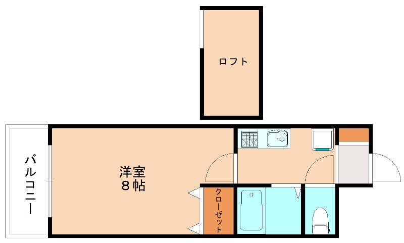 北九州市小倉北区馬借のマンションの間取り